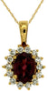 1.3CT DIAMOND & AAA RHODOLITE 14KT YELLOW GOLD 3D OVAL & ROUND FLOATING PENDANT