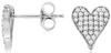 ESTATE .25CT DIAMOND 14KT WHITE GOLD CLASSIC PAVE HEART SHAPE LOVE STUD EARRINGS