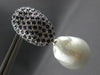 EXTRA LARGE 2.20CT AAA SAPPHIRE & SOUTH SEA PEARL 18KT WHITE GOLD PAVE EARRINGS