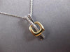 ESTATE .03CT DIAMOND 14KT 2 TONE GOLD 3D CRISS CROSS X SQUARE FOATING PENDANT