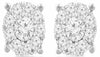 ESTATE 1.01CT DIAMOND 14KT WHITE GOLD 3D CLASSIC SOLITAIRE HALO STUD EARRINGS