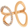 ESTATE .35CT DIAMOND 18KT ROSE GOLD 3D DOUBLE HEART LOVE RING