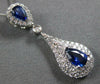 LONG 1.09CT DIAMOND & AAA SAPPHIRE 18KT WHITE GOLD 3D PEAR SHAPE & ROUND PENDANT