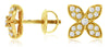ESTATE .33CT DIAMOND 14K WHITE GOLD 4 LEAF CLOVER FLOWER SCREWBACK STUD EARRINGS