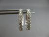 ESTATE .84CT DIAMOND 14KT WHITE GOLD CLASSIC ROUND OVAL HUGGIE HANGING EARRINGS