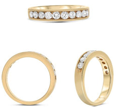 .75CT DIAMOND 14K YELLOW GOLD 3D ROUND FILIGREE CHANNEL WEDDING ANNIVERSARY RING