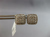 ESTATE .75CT DIAMOND 14KT WHITE GOLD CLASSIC CLUSTER SQUARE HALO STUD EARRINGS