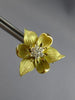 ANTIQUE LARGE .45CT DIAMOND 18KT YELLOW GOLD FLOWER CLIP ON FUN EARRINGS #28050