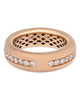 .94CT DIAMOND 18KT ROSE GOLD 3D MATTE & SHINY ETERNITY WEDDING ANNIVERSARY RING