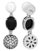 2.52CT DIAMOND & AAA ONYX & SOUTH SEA PEARL 18KT WHITE & BLACK GOLD FUN EARRINGS