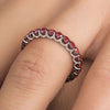 2.53CT AAA RUBY 14KT WHITE GOLD 3D CLASSIC SHARED PRONG ETERNITY FUN LOVE RING