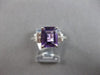 1.92CT DIAMOND & AAA AMETHYST 14K WHITE GOLD EMERALD CUT & ROUND ENGAGEMENT RING