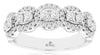 ESTATE .75CT DIAMOND 14K WHITE GOLD 3D ROUND CLUSTER MULTI OVAL ANNIVERSARY RING