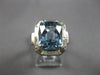 6.60CT DIAMOND & AAA AQUAMARINE 14KT WHITE GOLD 3D SQUARE HALO ENGAGEMENT RING