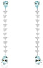 ESTATE 1.85CT DIAMOND & AAA AQUAMARINE 14K WHITE GOLD TEAR DROP HANGING EARRINGS