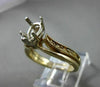 Antique 14K White & Yellow Gold Semi Mount Wedding Anniversary Band Set