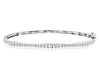 1.0CT DIAMOND 14KT WHITE GOLD CLASSIC ROUND BAMBOO SEMI ETERNITY BANGLE BRACELET