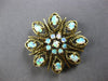ANTIQUE LARGE AAA OPAL 14KT YELLOW GOLD FLOWER FILIGREE BROOCH PIN PENDANT 28133