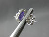 1.08CT DIAMOND & AAA AMETHYST 14KT WHITE GOLD CUSHION & ROUND HALO STUD EARRINGS