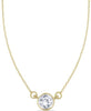 ESTATE .75CT DIAMOND 14K YELLOW GOLD CLASSIC SOLITAIRE ROUND BEZEL LOVE NECKLACE