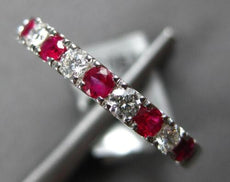 .60CT DIAMOND & AAA RUBY 18KT WHITE GOLD 3D 2.5mm SEMI ETERNITY ANNIVERSARY RING