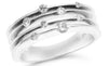 ESTATE .25CT DIAMOND 14KT WHITE GOLD 3D MULTI ROW ETOILE FUN RING