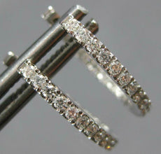 ESTATE .40CT DIAMOND 18KT WHITE GOLD 3D CLASSIC INSIDE OUT OVAL HANGING EARRINGS