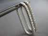 ESTATE LARGE 1.52CT DIAMOND 14K WHITE GOLD INSIDE OUT RECTANGULAR HOOP HANGING EARRINGS