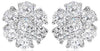 ESTATE LARGE 1.56CT DIAMOND 14KT WHITE GOLD 3D CLASSIC FLOWER STUD EARRINGS