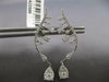 .90CT DIAMOND 14KT WHITE GOLD 3D ROUND & PEAR SHAPE MULTI LEAF HANGING EARRINGS
