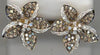 2.54CT WHITE & MOCHA DIAMOND 14KT 2 TONE GOLD 3D FLOWER CLIP ON HANGING EARRINGS