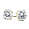 .71CT DIAMOND 14KT YELLOW GOLD 3D ROUND CLASSIC SOLITAIRE 4 PRONG STUD EARRINGS