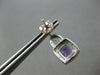 2.02CT DIAMOND & AAA AMETHYST 14KT WHITE GOLD CUSHION & ROUND HANGING EARRINGS