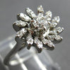 .45CT DIAMOND 14KT WHITE GOLD 3D ROUND MULTI LEAF FLOWER FRIENDSHIP RING #27962