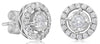 ESTATE .67CT DIAMOND 14KT WHITE GOLD ROUND CLASSIC SOLITAIRE HALO STUD EARRINGS