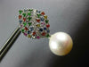1.3CT DIAMOND AAA MULTI COLOR SAPPHIRE & SOUTH SEA PEARL 18K WHITE GOLD EARRINGS