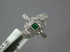 ESTATE .26CT DIAMOND & AAA EMERALD 18KT WHITE GOLD OPEN FILIGREE STAR FUN RING
