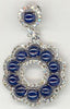 2.59CT DIAMOND & AAA SAPPHIRE 14KT WHITE GOLD CABOCHON & ROUND FLOATING PENDANT