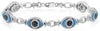 7.79CT WHITE & BLACK DIAMOND & AAA TURQUOISE 14KT WHITE GOLD 3D TENNIS BRACELET