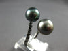 .30CT BLACK DIAMOND & AAA TAHITIAN PEARL 18K BLACK GOLD 3D CRISS CROSS LOVE RING