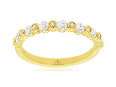 .50CT DIAMOND 14KT YELLOW GOLD SHARED PRONG BEZEL SEMI ETERNITY ANNIVERSARY RING