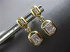 ESTATE .29CT DIAMOND 14KT YELLOW GOLD 3D ROUND & BAGUETTE HANGING EARRINGS