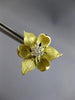 ANTIQUE LARGE .45CT DIAMOND 18KT YELLOW GOLD FLOWER CLIP ON FUN EARRINGS #28050