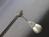 LARGE .80CT DIAMOND & AAA SOUTH SEA PEARL 18K WHITE GOLD FLOWER HANGING EARRINGS