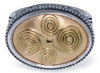 ESTATE LARGE 18KT YELLOW GOLD & 925 SILVER HANDCRAFTED 3D FILIGREE OVAL FUN RING