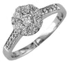 ESTATE .67CT DIAMOND 14KT WHITE GOLD 3D CLASSIC INVISIBLE FLOWER FRIENDSHIP RING
