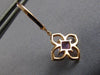 1.15CT DIAMOND & AAA AMETHYST 14K ROSE GOLD PRINCESS CUT & ROUND FLOWER EARRINGS