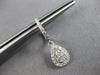 .66CT DIAMOND 14KT WHITE GOLD CLASSIC CLUSTER TEAR DROP HUGGIE HANGING EARRINGS