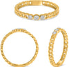 .11CT DIAMOND 14K YELLOW GOLD 3 STONE ETOILE LOVE KNOT PAST PRESENT FURURE RING