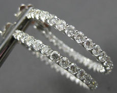 LARGE 8.33CT DIAMOND 18KT WHITE GOLD INSIDE OUT IN ALL AROUND HANGING EARRINGS